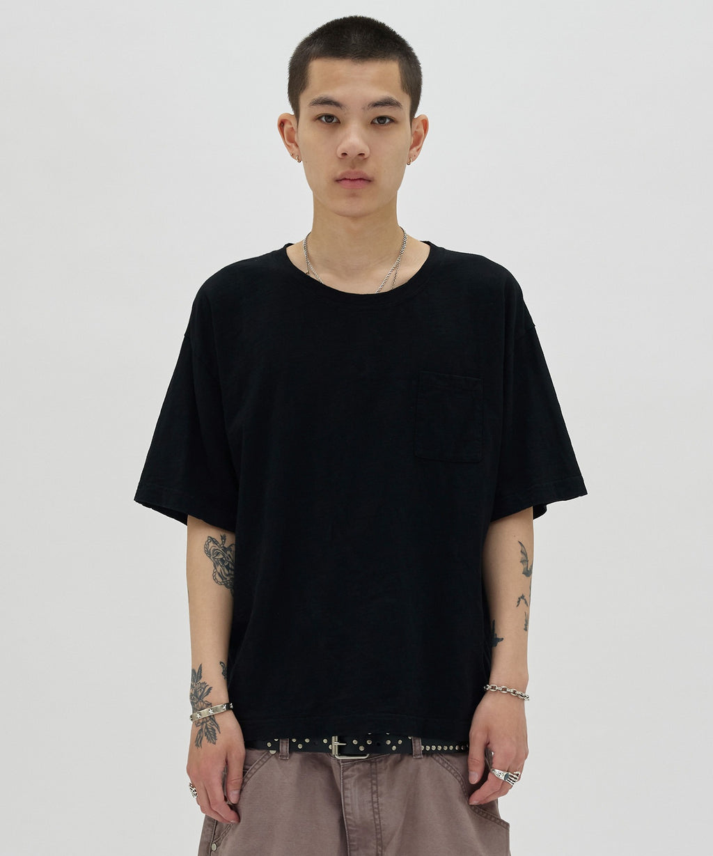 TEXTURED POCKET TEE [BLACK]