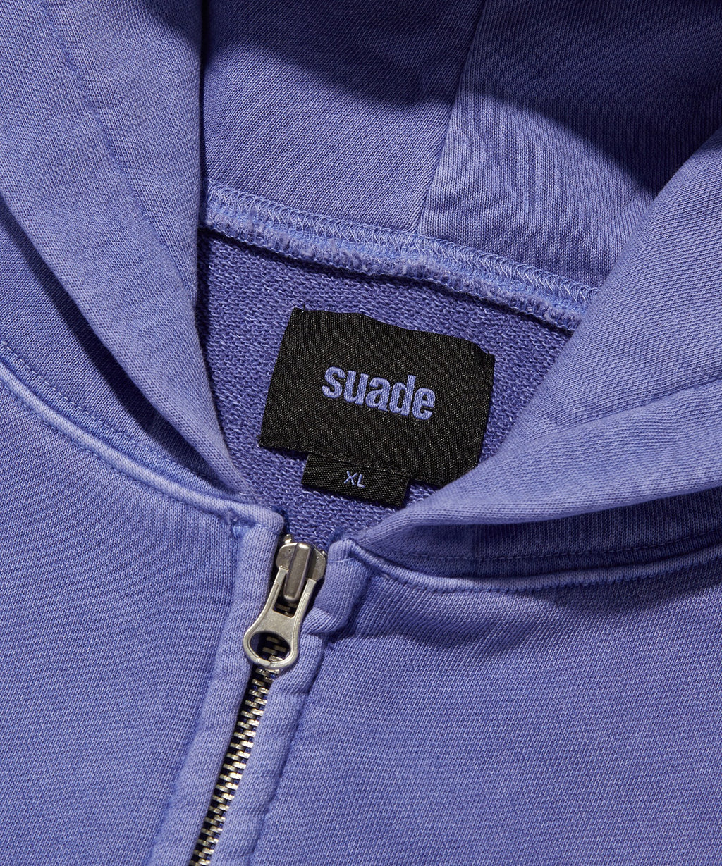 LOOSE SUADE HOOD ZIP UP [PIGMENT PURPLE]