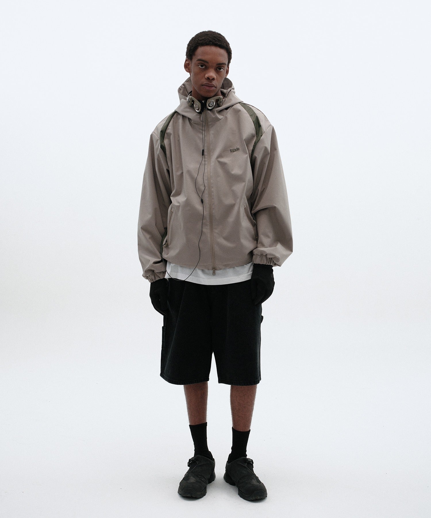 CARPENTER DENIM SHORTS [BLACK]
