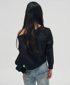 SUNNY ONE SHOULDER CREWNECK [BLACK]