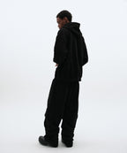 LOOSE SUADE HOOD ZIP UP [BLACK]