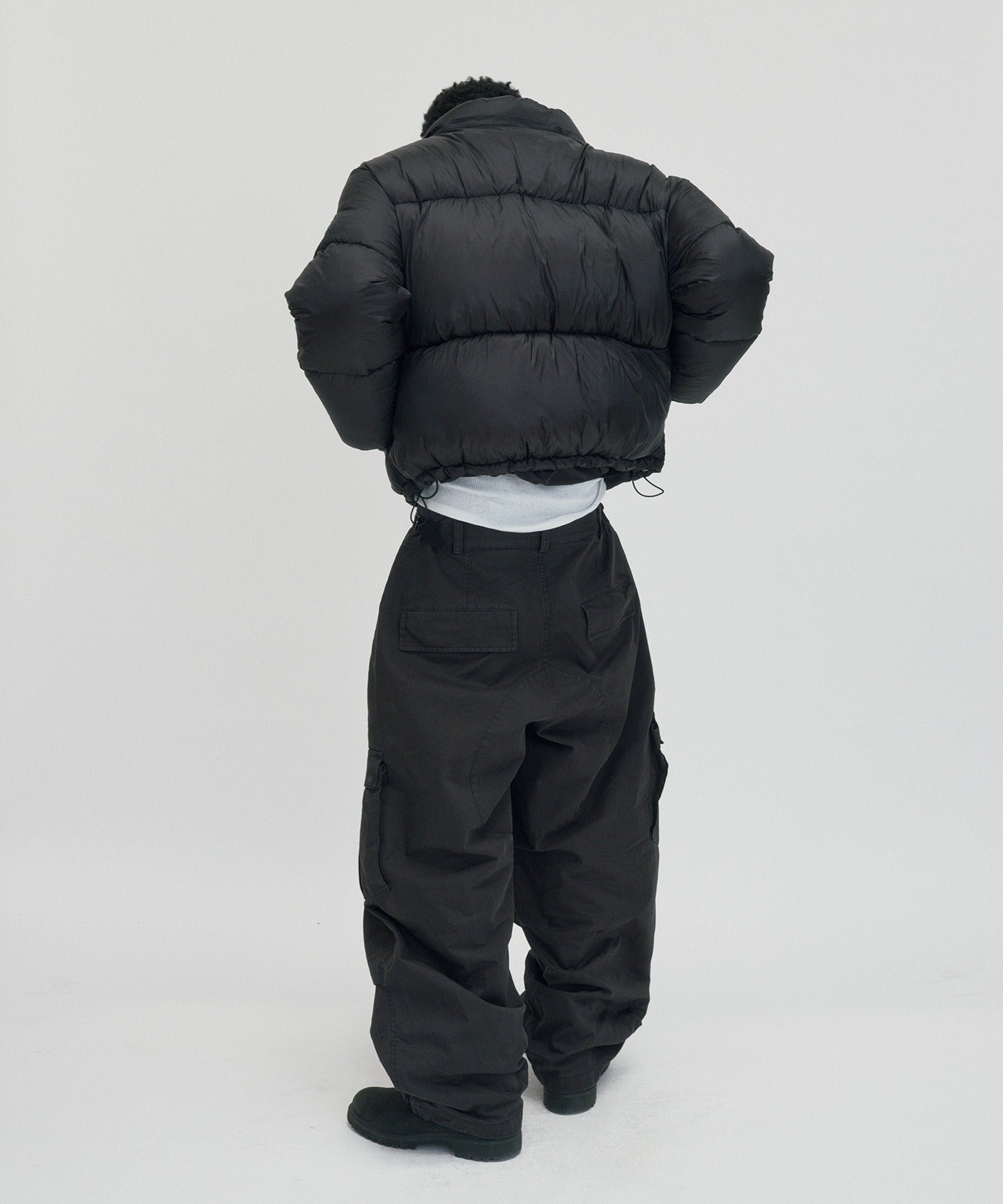 WASHED CARGO PANTS [BLACK]
