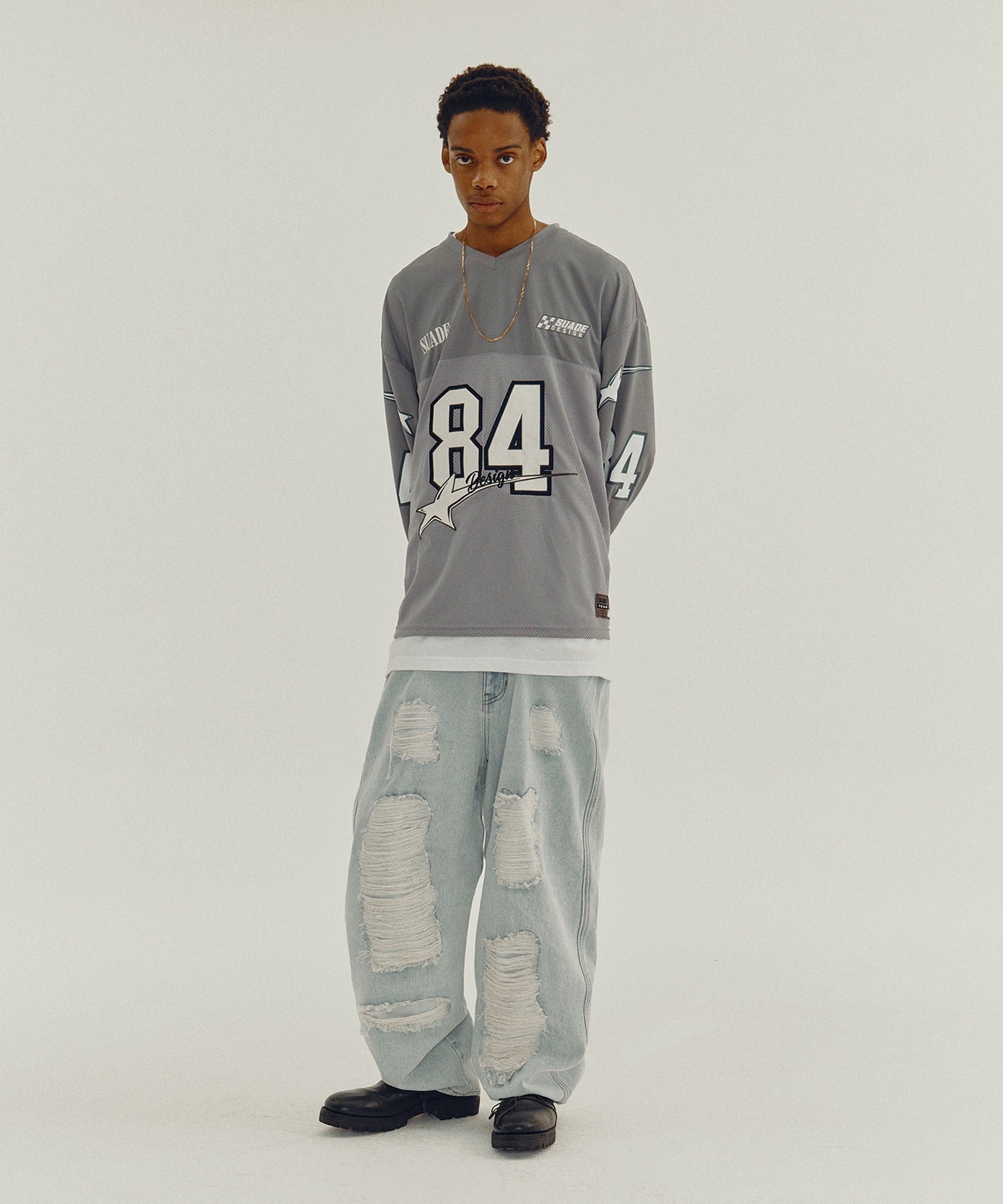 84 STAR RACING LONG SLEEVE [GRAY]
