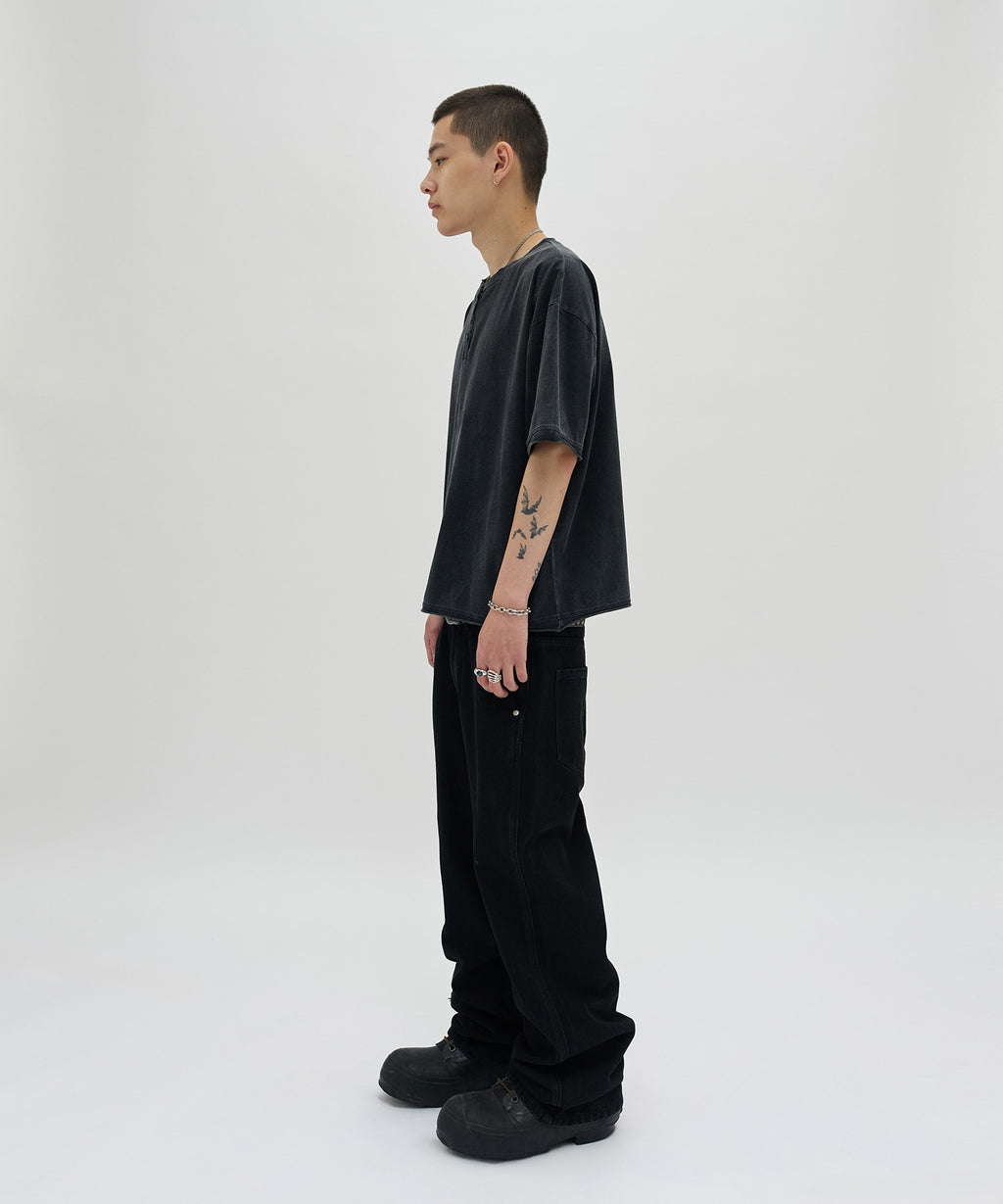 CURVED FLARE DENIM [BLACK]