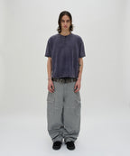 WASHED HENLEY NECK TEE [WASHING NAVY]