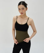 COLOR BLOCK SLEEVELESS [BLACK]