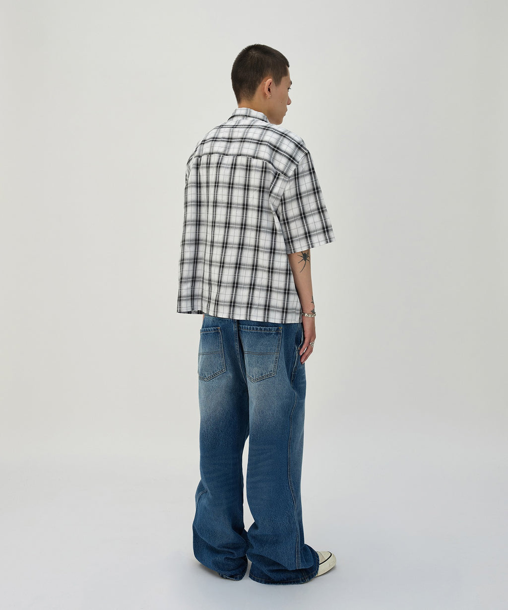 CURVED FLARE DENIM [BLUE]
