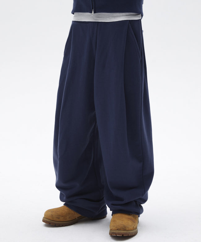 TWO TUCK LONG PANTS [NAVY] Hover Image
