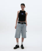 CARPENTER DENIM SHORTS [LIGHT BLUE]