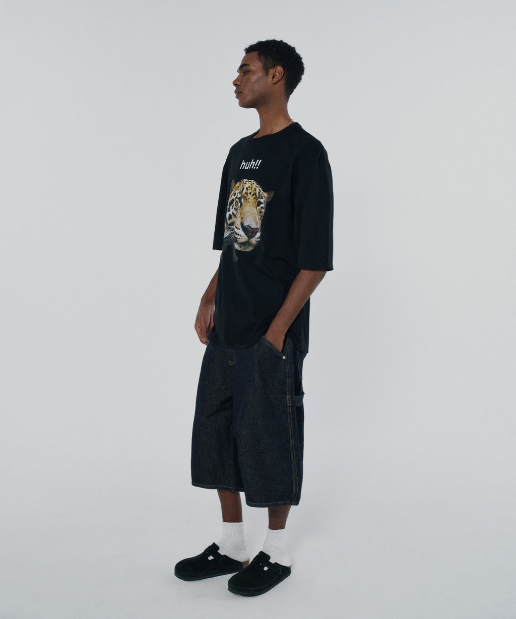 HUH!! LEOPARD TEE [BLACK]