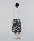 WIDE CARGO SHORTS [WHITE CAMO]