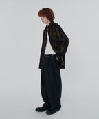 TWO TUCK STRIPE SLACKS [BLACK]