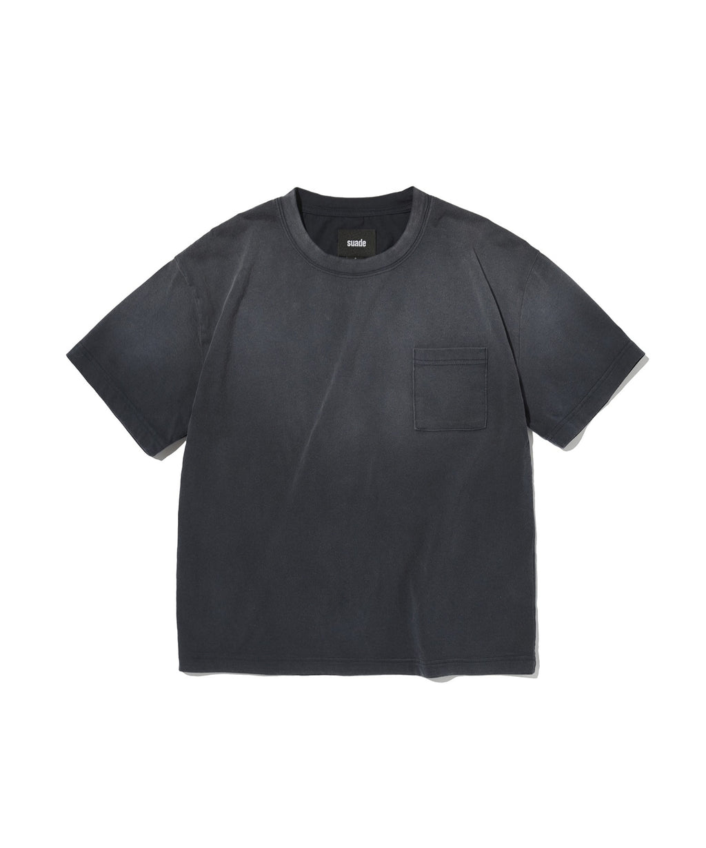 POCKET CROPPED TEE [WASHING NAVY]