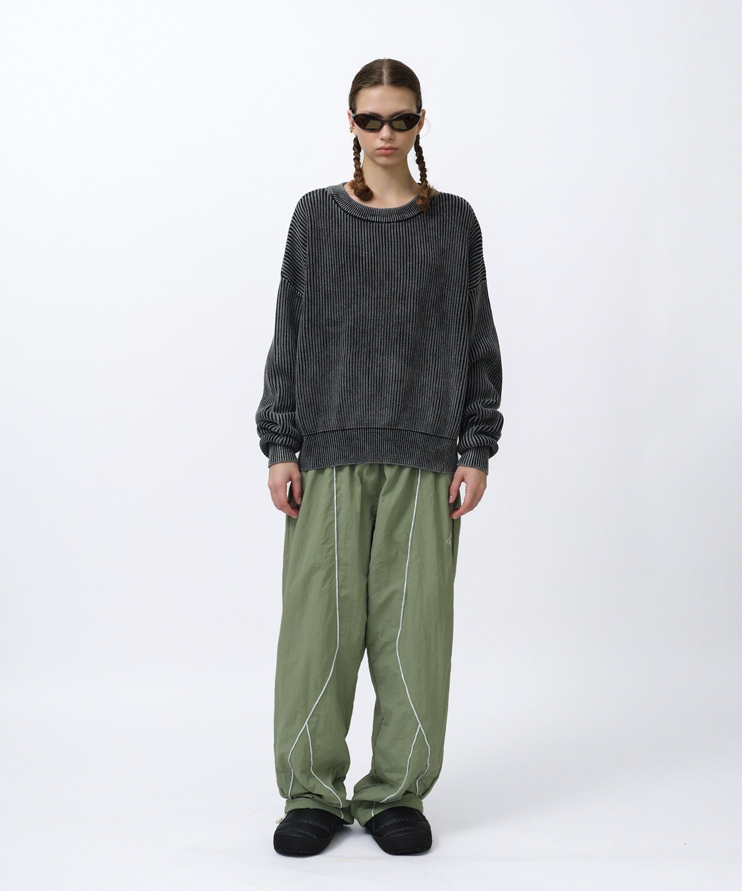 WASHED KNIT [BLACK]