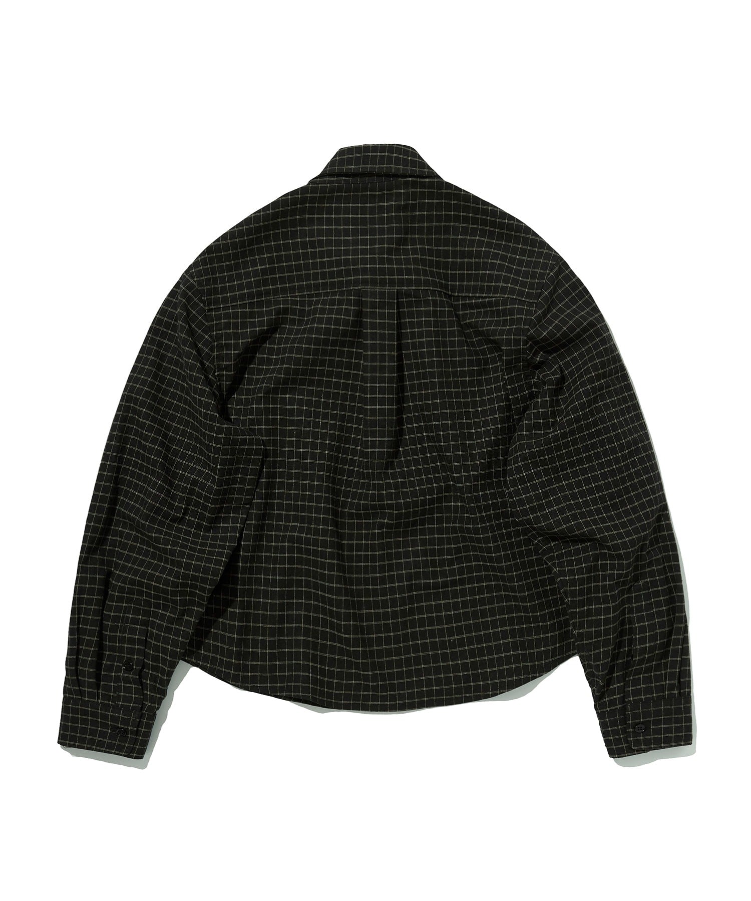 CROPPED CHECK SHIRT [BLACK]