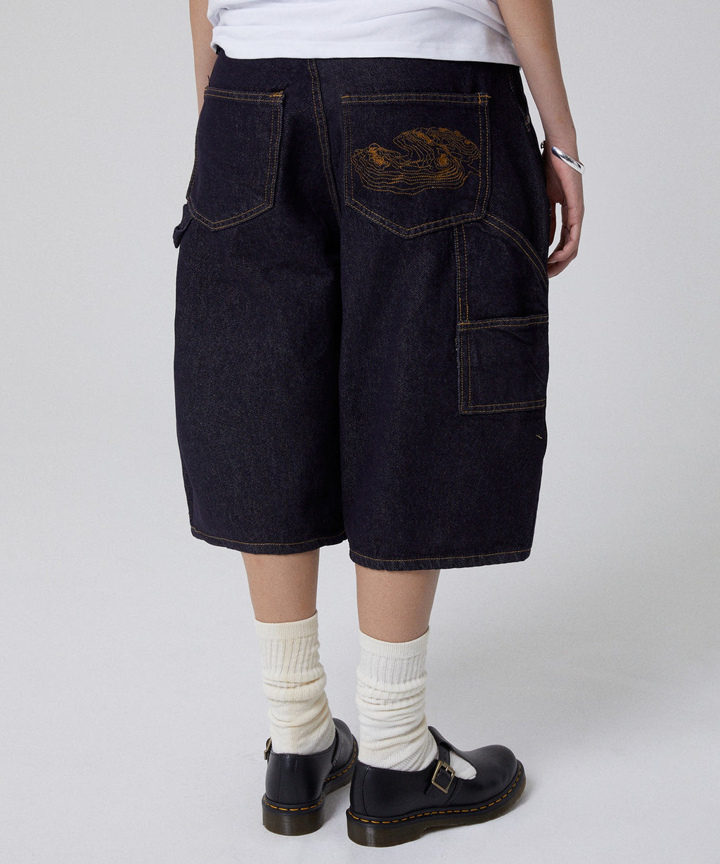 CONTOUR DOUBLE KNEE SHORTS [RAW INDIGO]