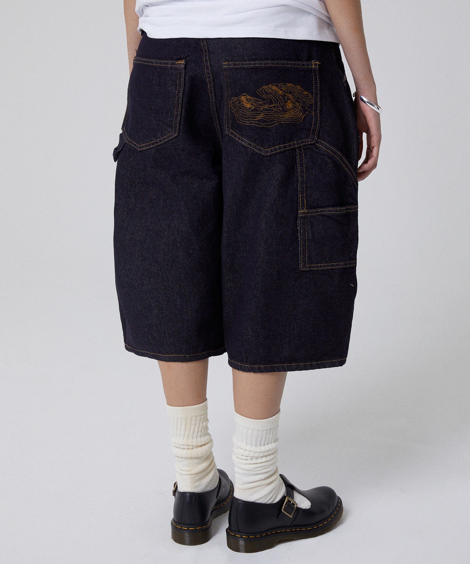CONTOUR DOUBLE KNEE SHORTS [RAW INDIGO]