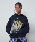 HUH!! LEOPARD HOODIE [BLACK]
