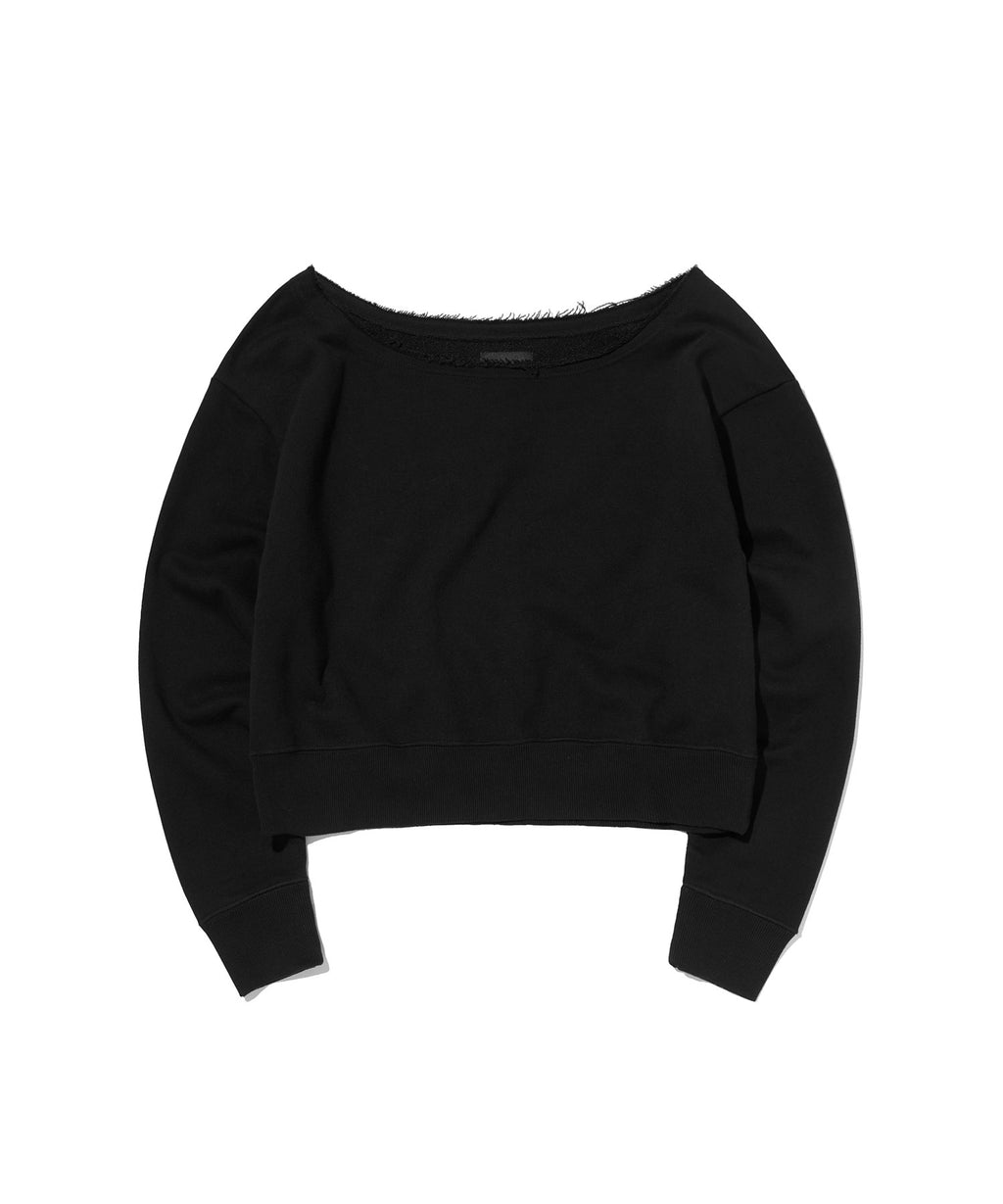 SUNNY ONE SHOULDER CREWNECK [BLACK]