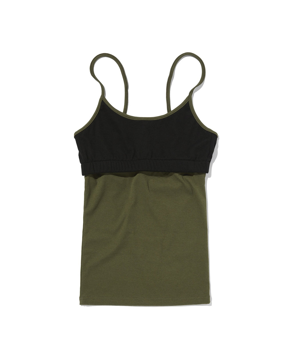 COLOR BLOCK SLEEVELESS [BLACK]