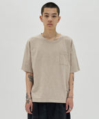 TEXTURED POCKET TEE [BEIGE]