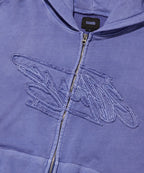 LOOSE SUADE HOOD ZIP UP [PIGMENT PURPLE]