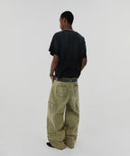 POCKET CROPPED TEE [WASHING BLACK]
