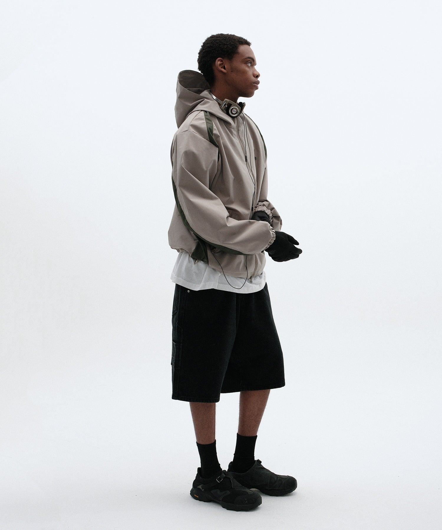 CARPENTER DENIM SHORTS [BLACK]