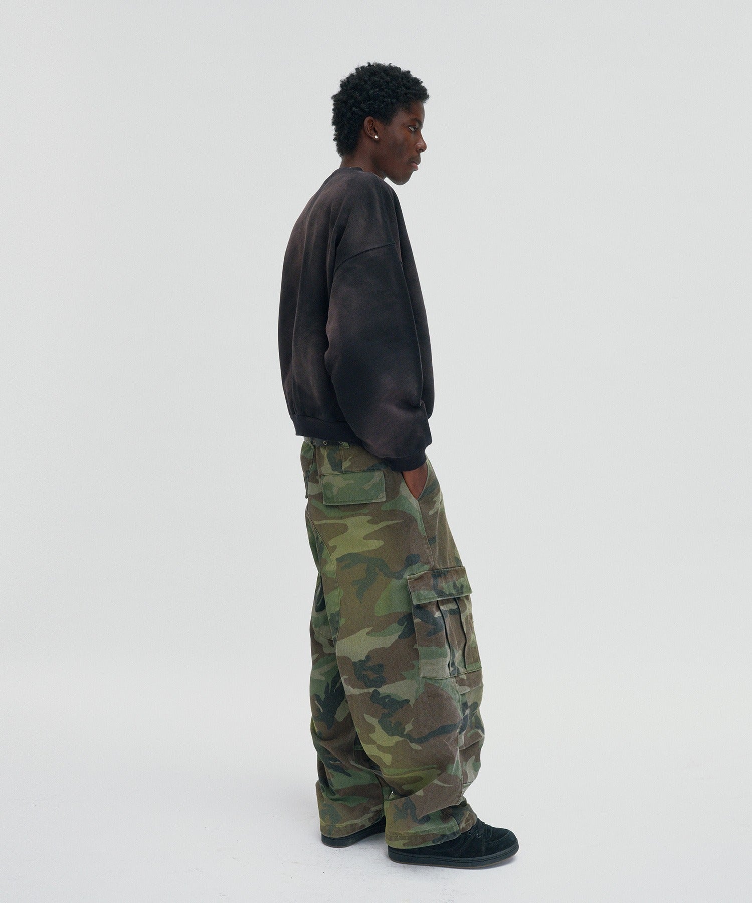 WASHED CARGO PANTS [GREEN CAMO]