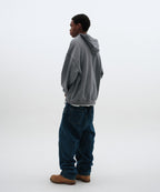 LOOSE SUADE HOOD ZIP UP [BLUE GRAY]
