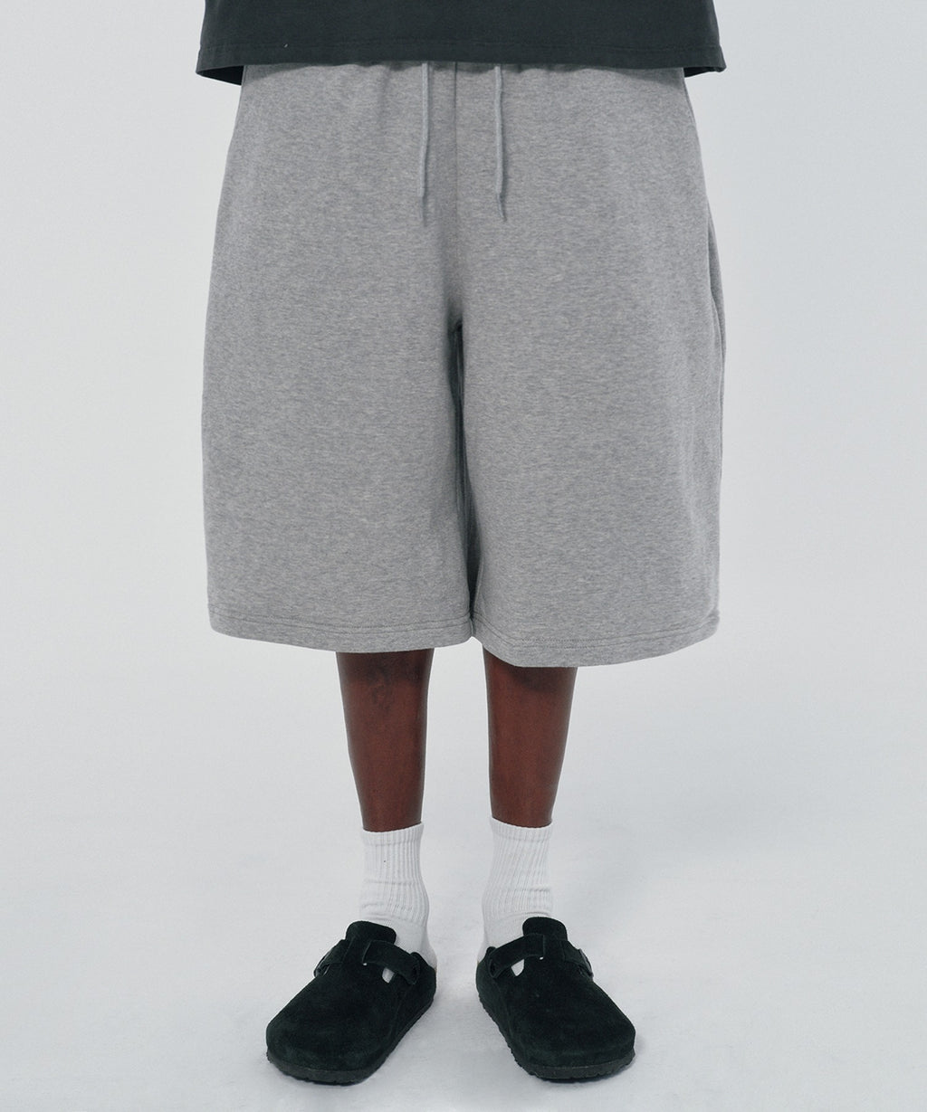 WIDE SWEAT SHORTS [GRAY]