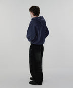 CROPPED WASHED HOOD ZIP UP [WASHING NAVY]