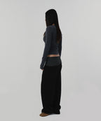 CABLE HENLEY NECK [CHARCOAL GRAY]