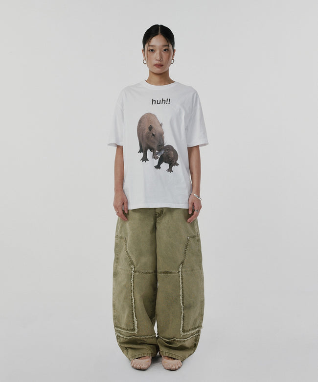 HUH!! CAPYBARA TEE [WHITE] Main Image