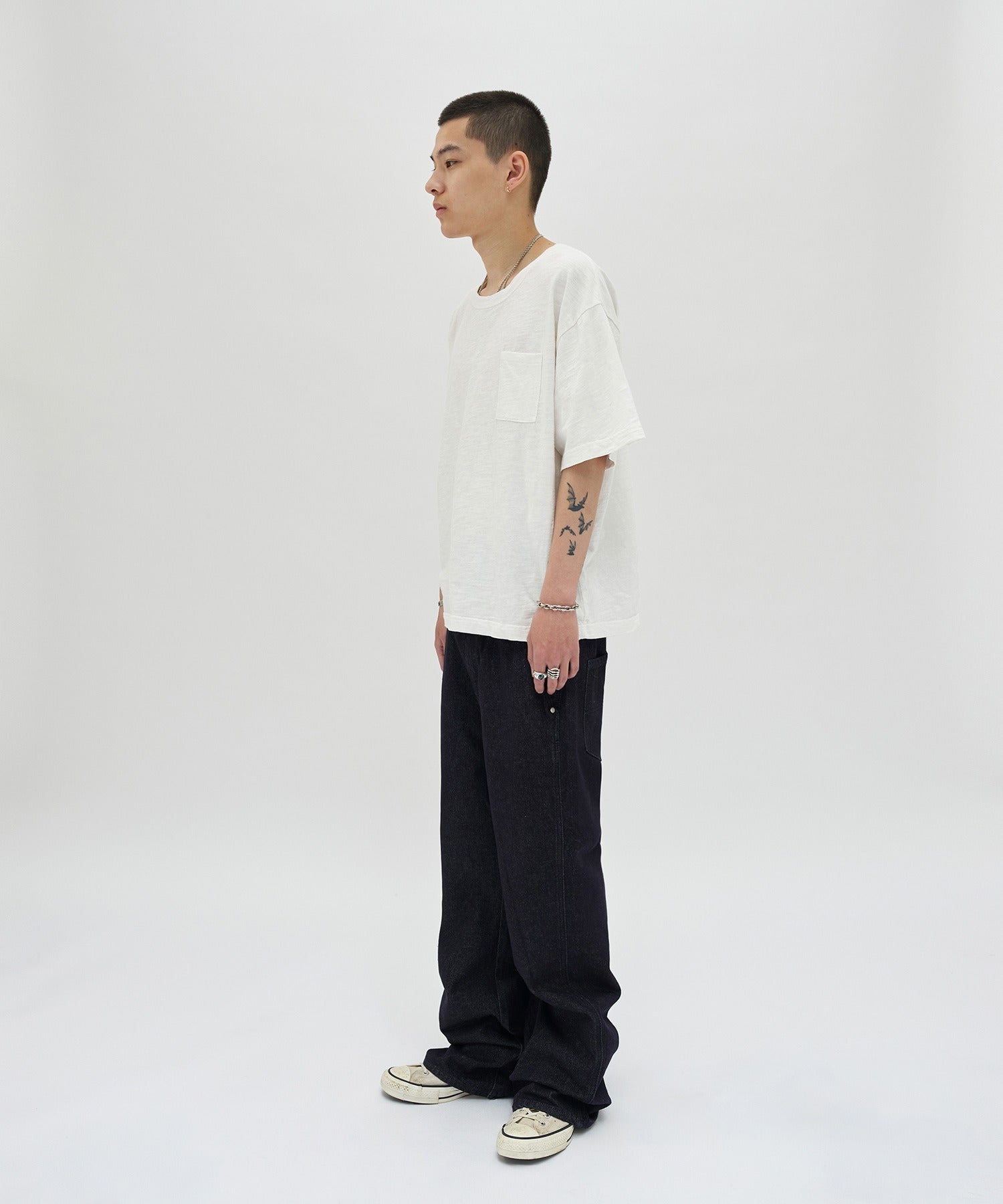 TEXTURED POCKET TEE [WHITE]