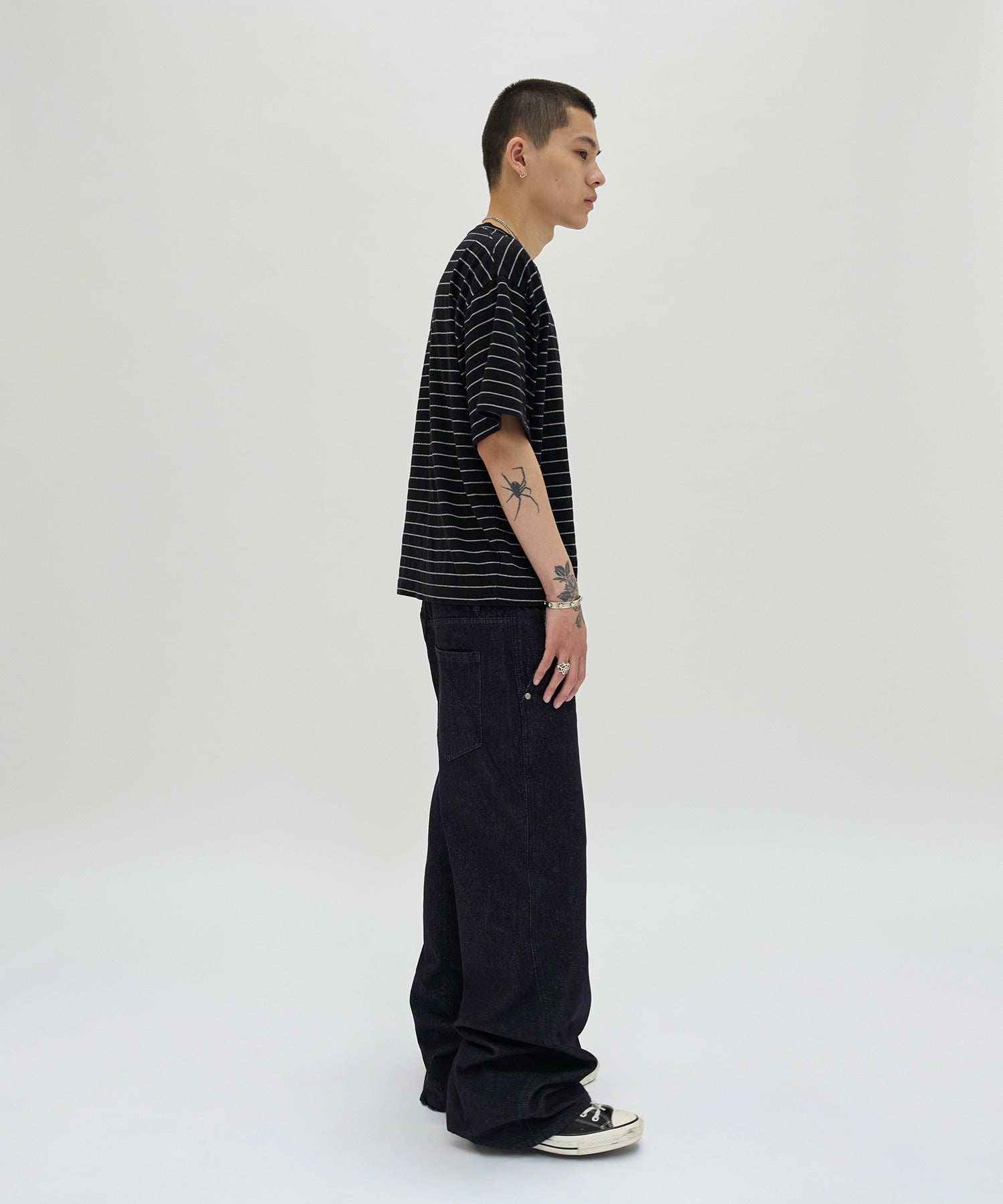 TEXTURED POCKET TEE [BLACK WHITE]