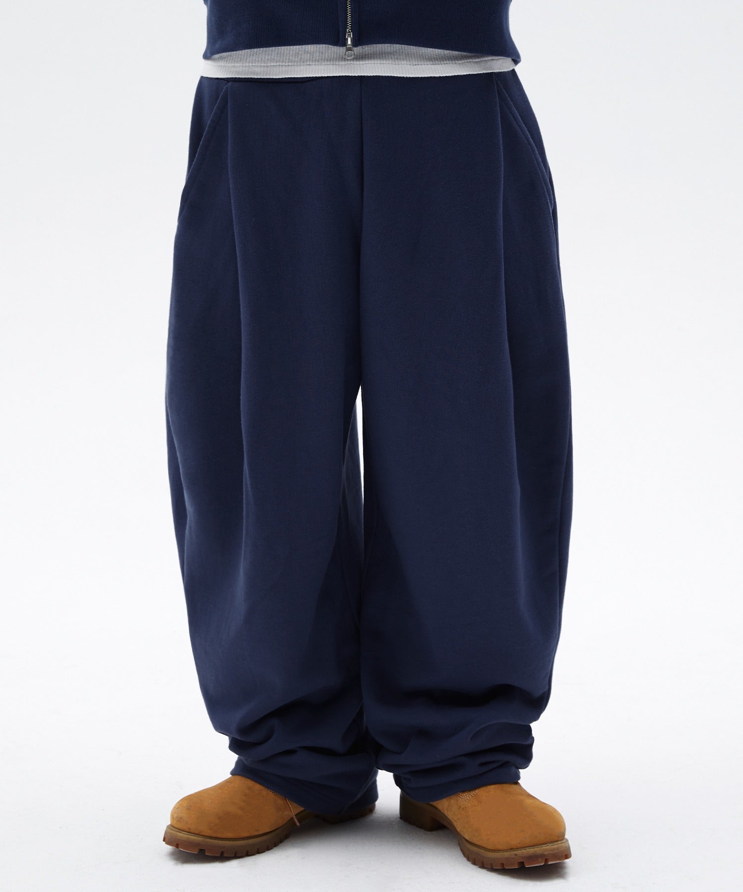 TWO TUCK LONG PANTS [NAVY]