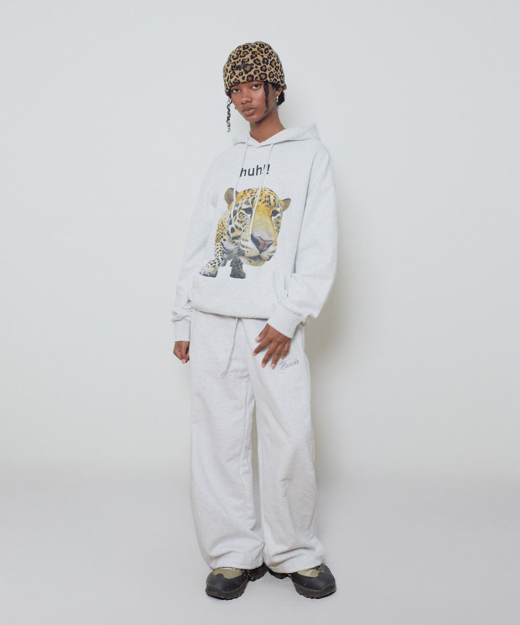 HUH!! LEOPARD HOODIE [MELANGE GRAY]