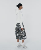 WIDE CARGO SHORTS [WHITE CAMO]