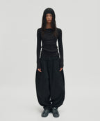 WIDE CHINO PANTS [BLACK]