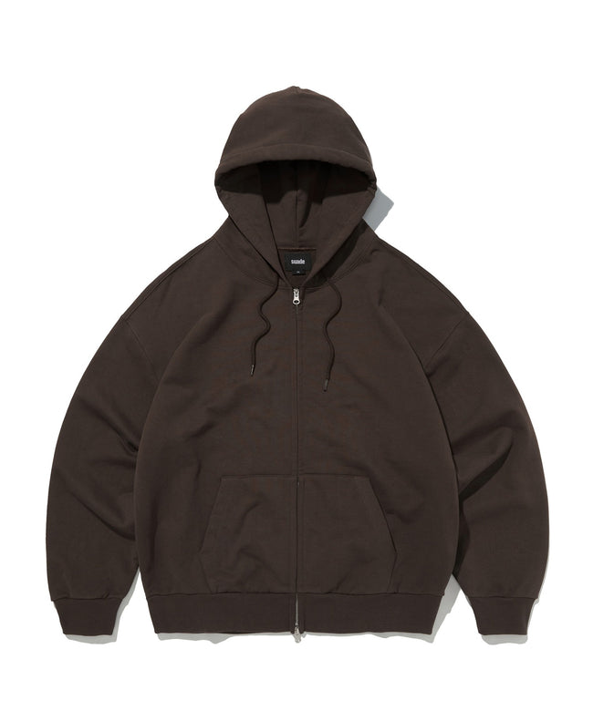 NORMAL HOOD ZIP UP [BROWN] Hover Image