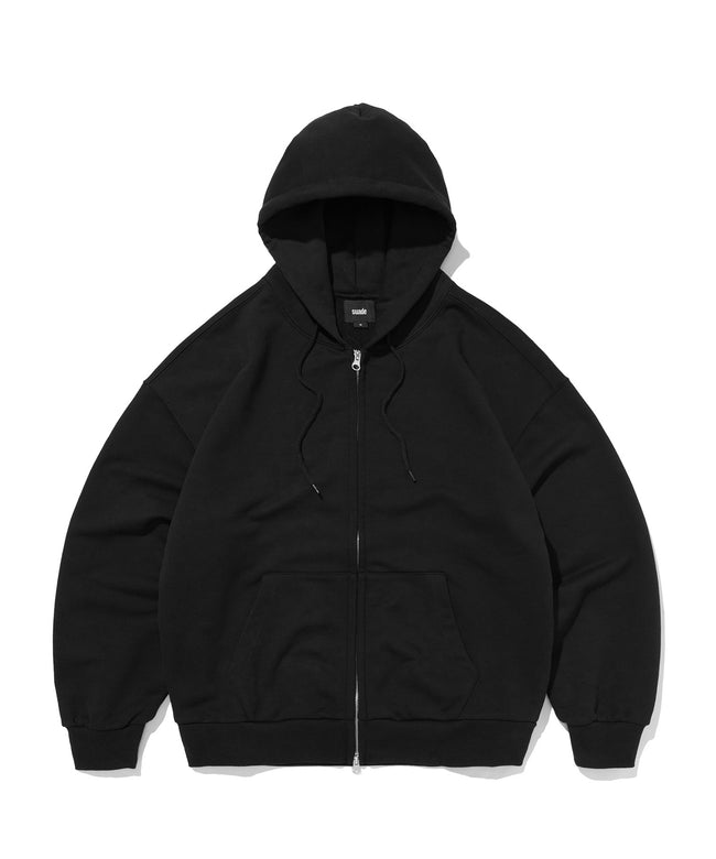 NORMAL HOOD ZIP UP [BLACK] Hover Image