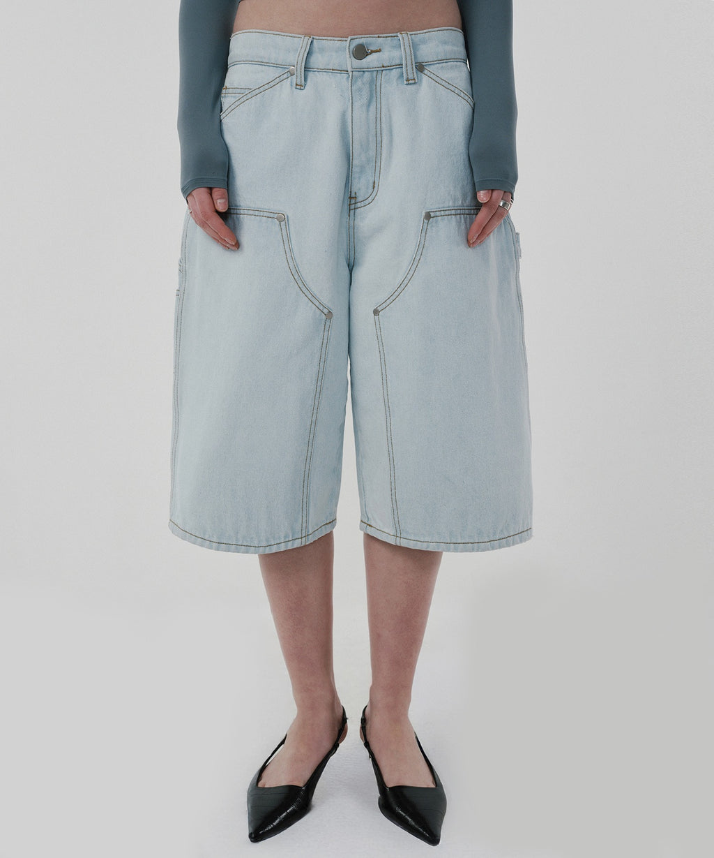CONTOUR DOUBLE KNEE SHORTS [LIGHT BLUE]