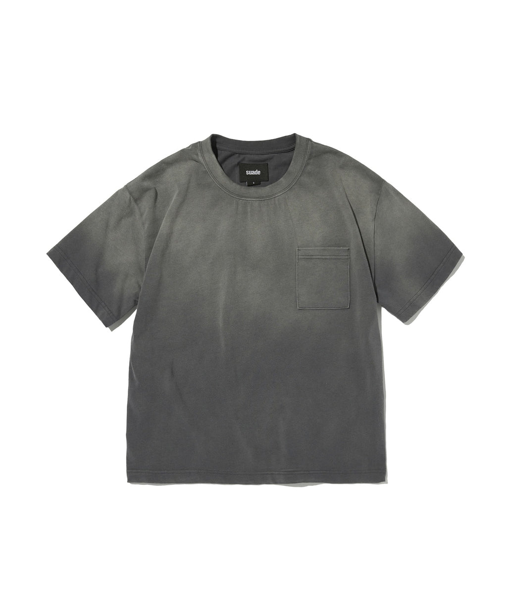POCKET CROPPED TEE [WASHING GRAY]