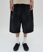 CUT EDGE SWEAT SHORTS [WASHING BLACK]