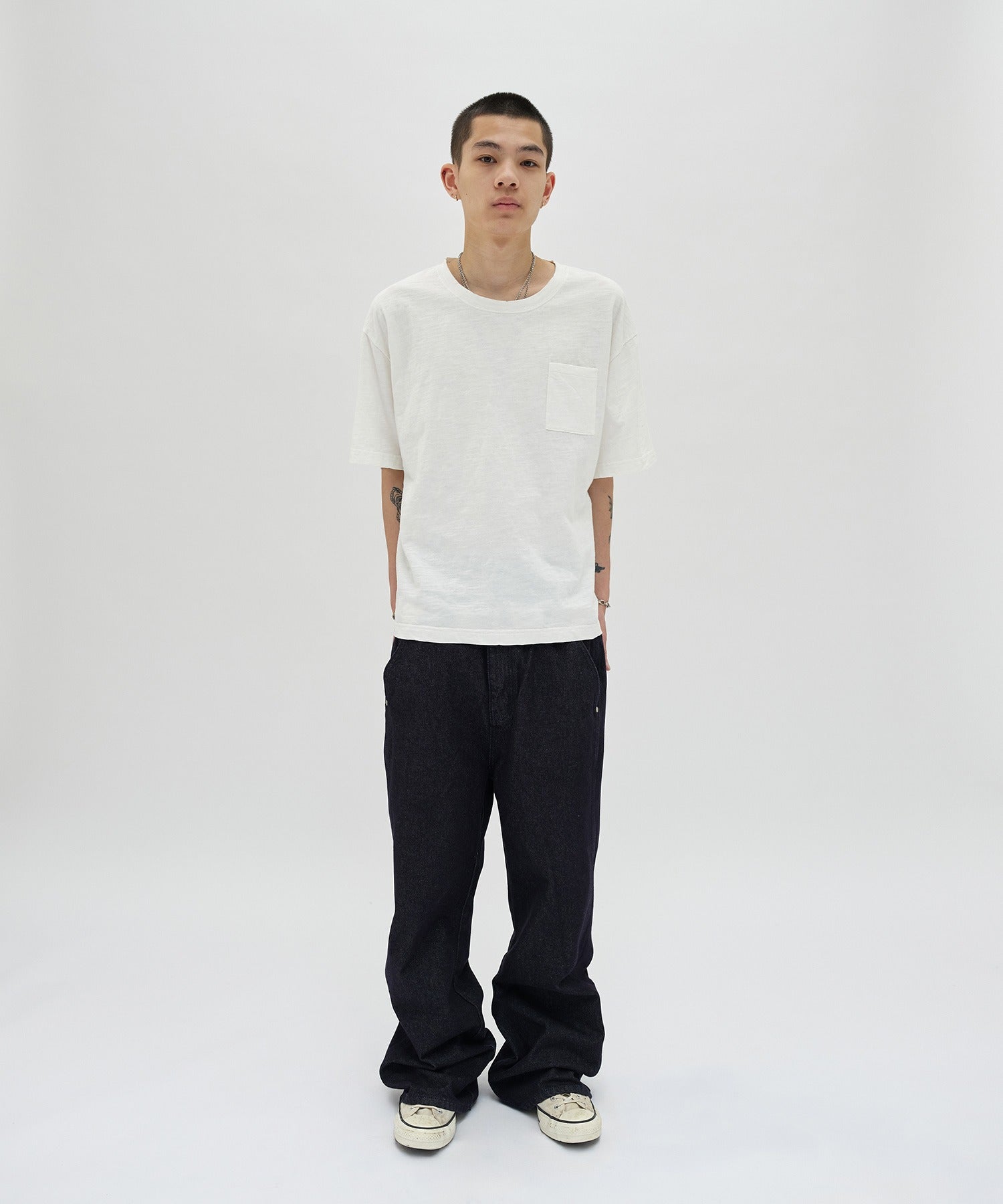 CURVED FLARE DENIM [RAW INDIGO]