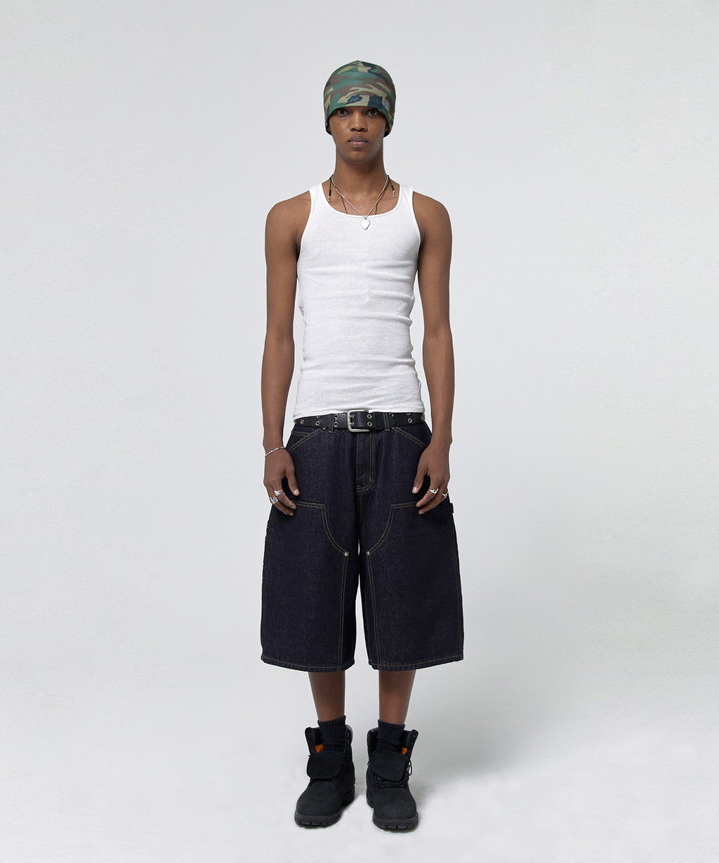 CONTOUR DOUBLE KNEE SHORTS [RAW INDIGO]