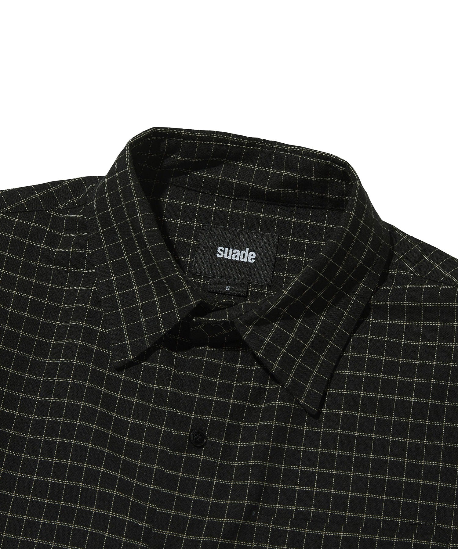 CROPPED CHECK SHIRT [BLACK]
