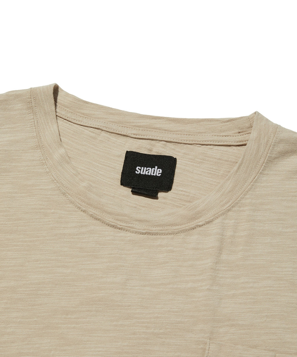 TEXTURED POCKET TEE [BEIGE]