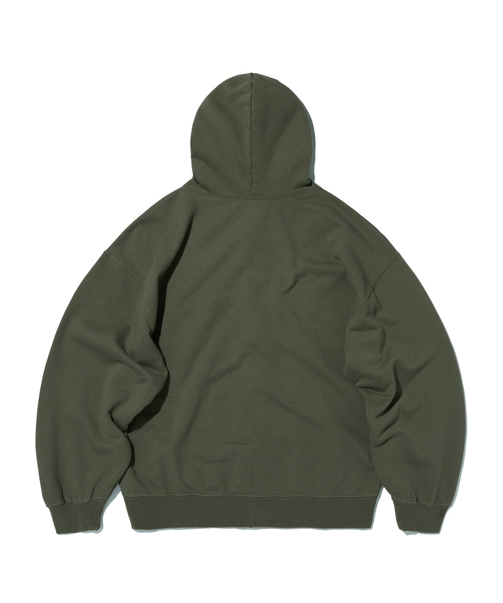 LOOSE SUADE HOOD ZIP UP [KHAKI]